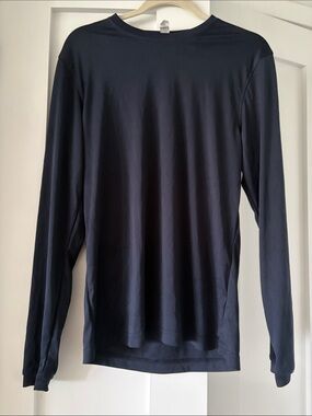 Unisex Long Sleeve Swim/Performance Shirt - Navy (Adult Medium)